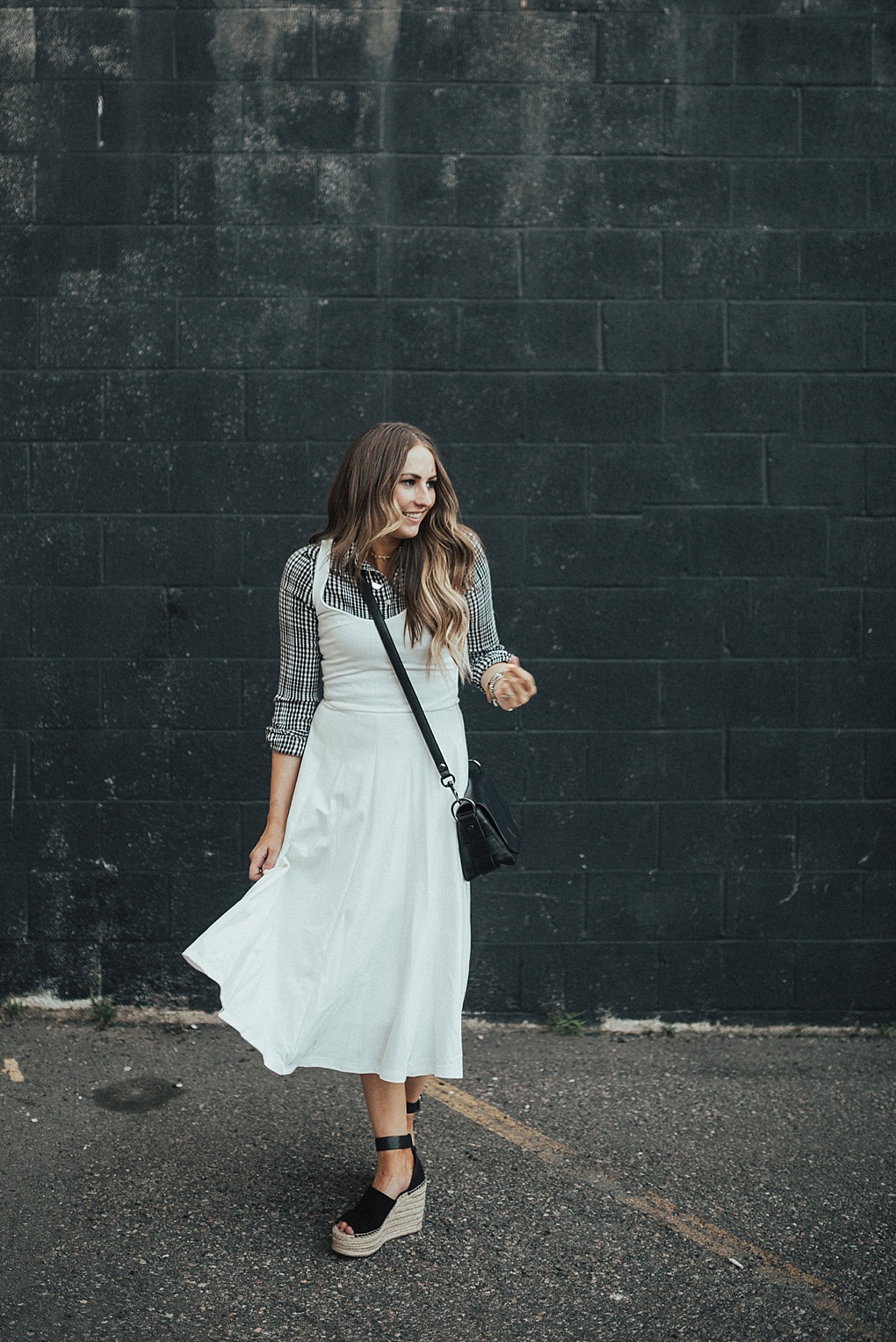 Wearing White In The Fall: White Tank Top Dress by Utah fashion blogger Dani Marie