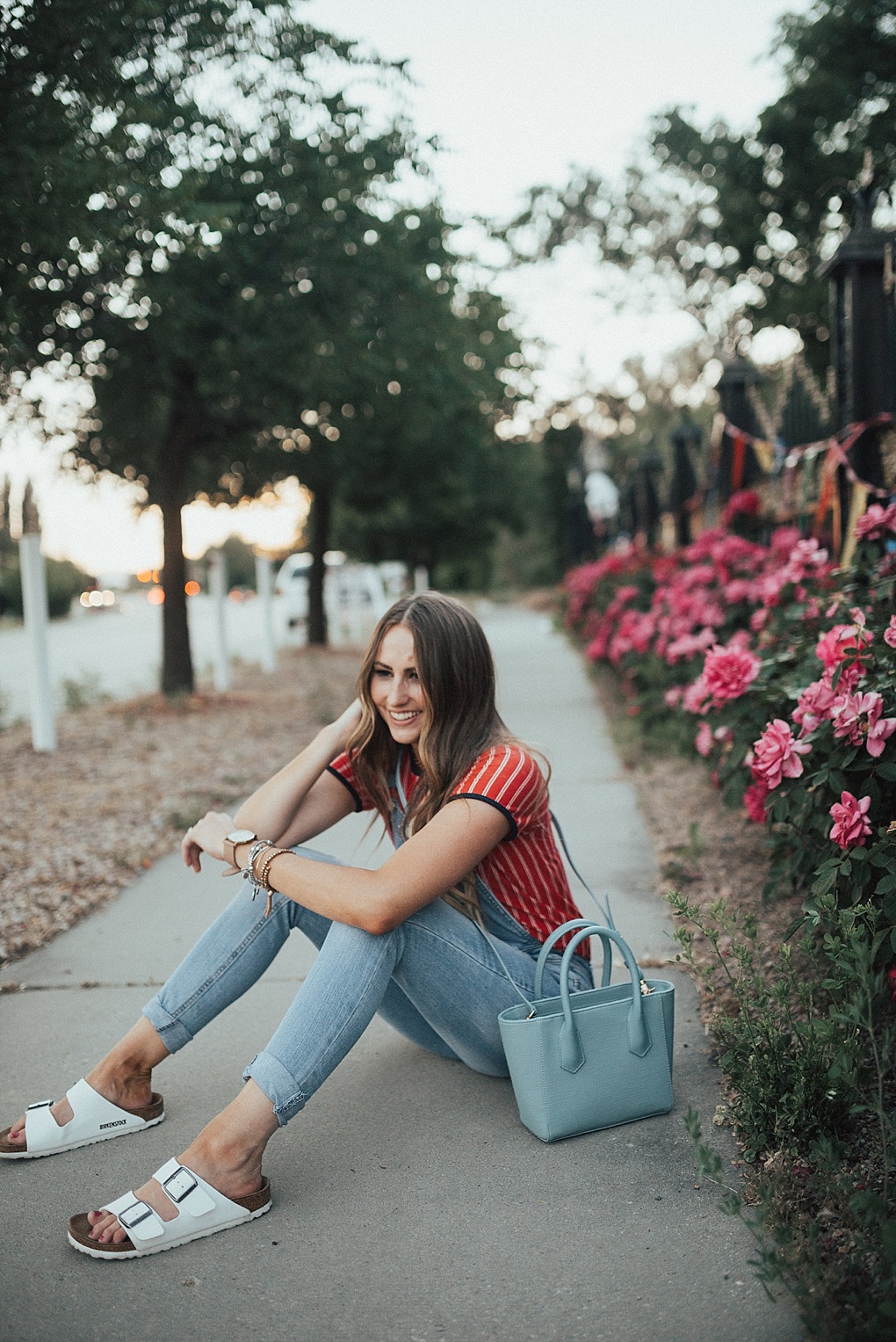 Red Striped Tee + Overalls by Utah fashion blogger Dani Marie