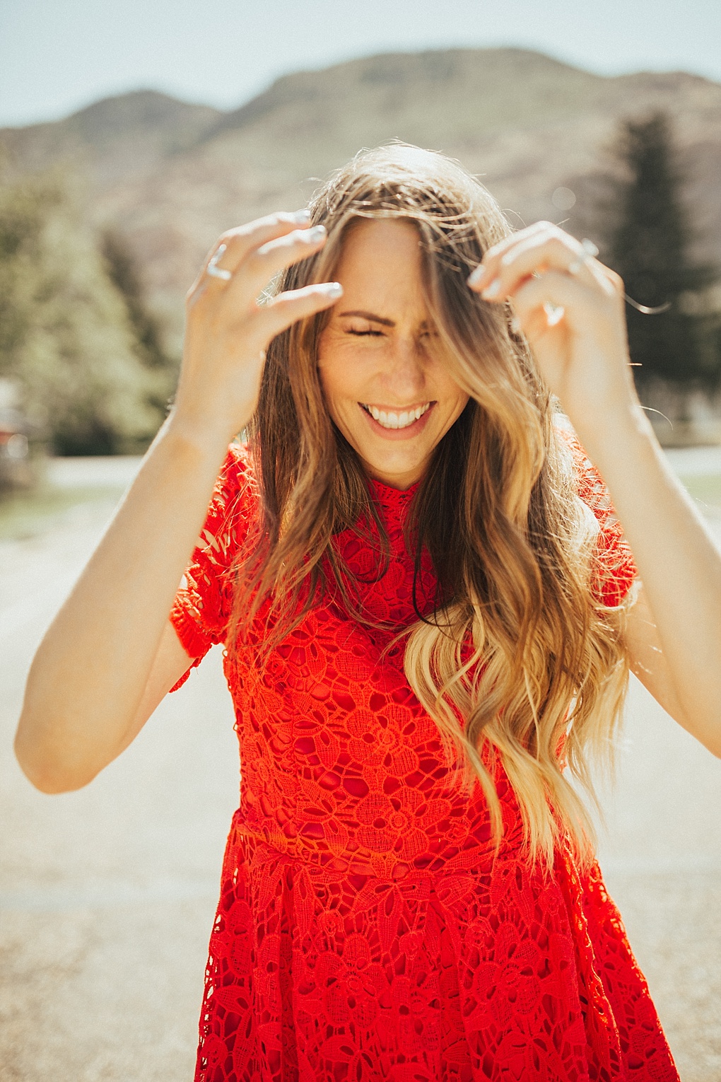 Stylish Red Lace Dress: Dressing Up On Sundays by Utah fashion blogger Dani Marie