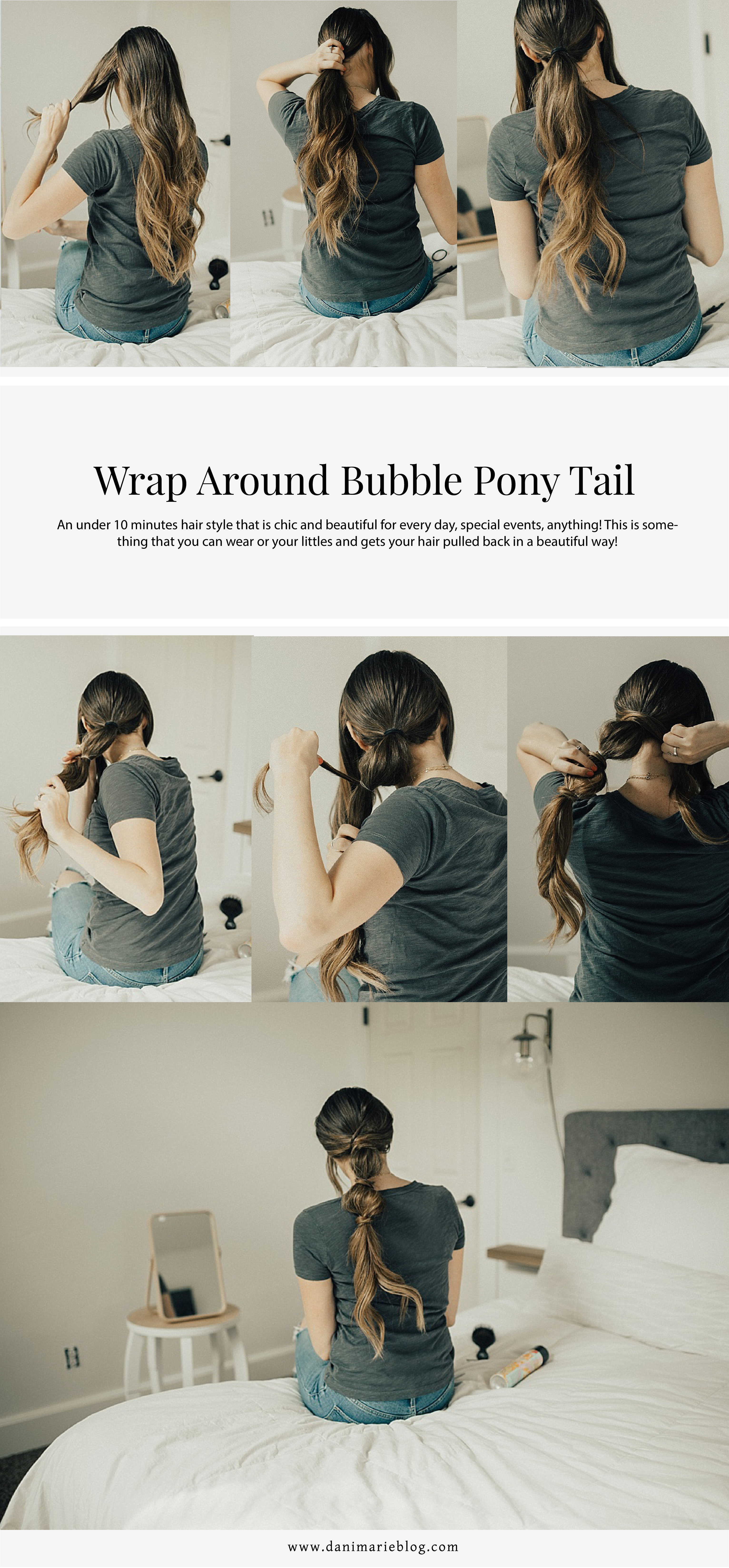 Easy Wrap Around Bubble Ponytail Tutorial by Utah style blogger Dani Marie