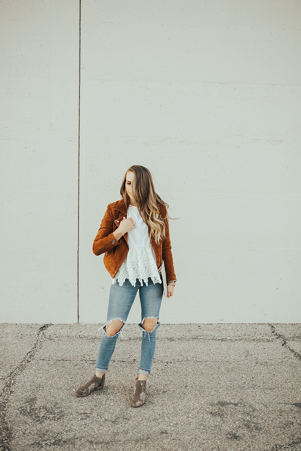 3 Ways to Wear A Brown Suede Jacket for Fall by Utah fashion blogger Dani Marie