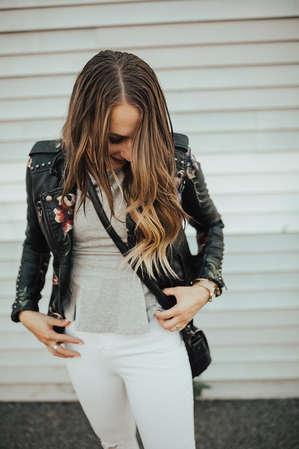 Floral Leather Jacket & 7 Pieces That Are Perfect For The Embroidery Trend by Utah fashion blogger Dani Marie