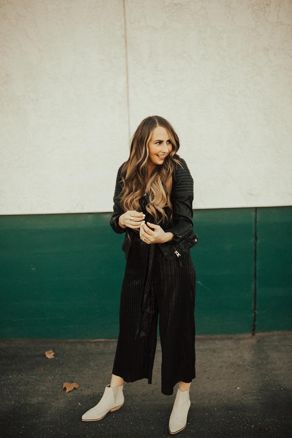 Pairing Textures Together & a Dressy Black Jumpsuit by Utah style blogger Dani Marie