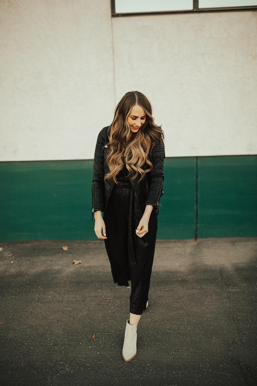 Pairing Textures Together & a Dressy Black Jumpsuit by Utah style blogger Dani Marie