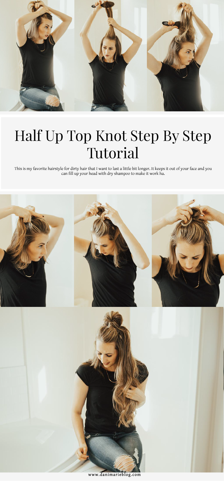 Half Top Knot Hair Tutorial by popular Utah style blogger Dani Marie