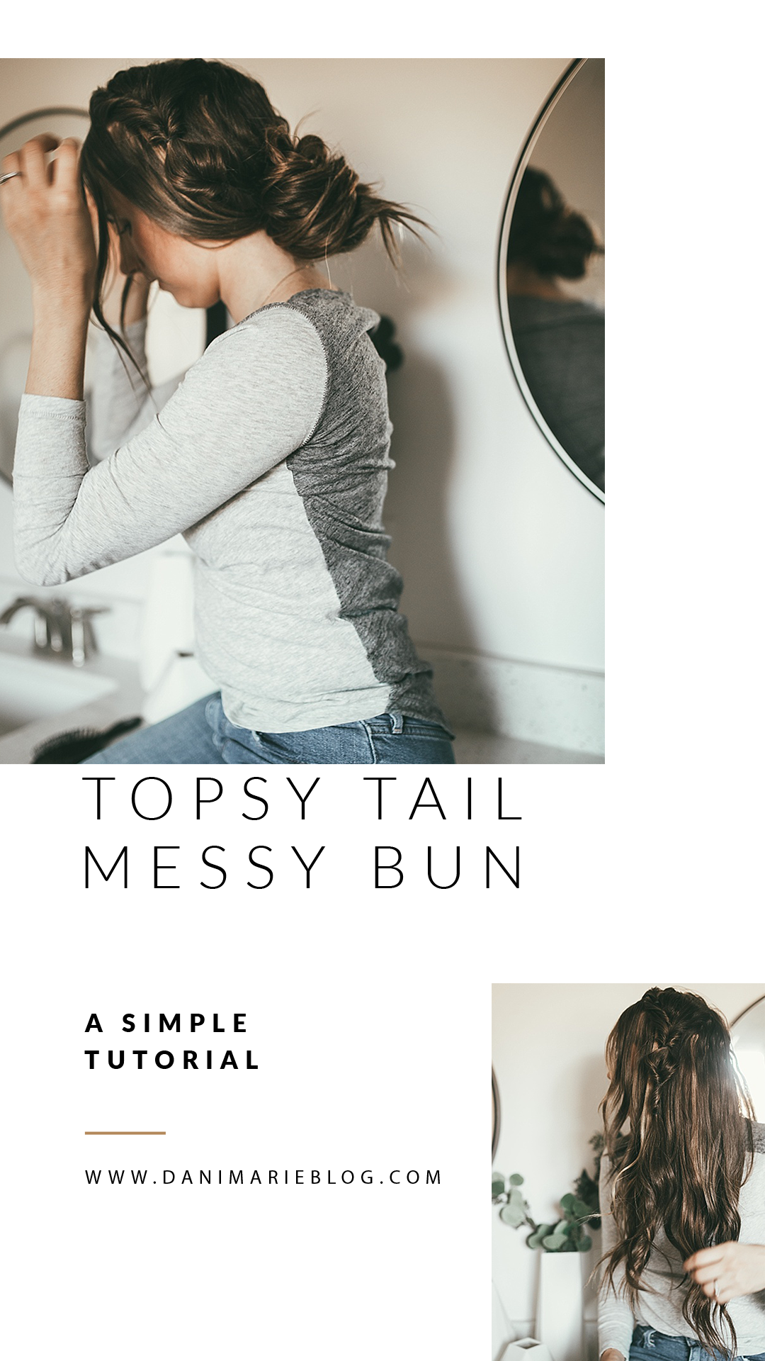 Looking for the best EASY yet stylish hair tutorial? Utah Style Blogger Dani Marie is sharing the perfect topsy tail bun tutorial that everyone will love. See it HERE!